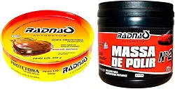 Kit Polimento Automotivo Massa De Polir N°2 500g Tira Risco + Cera Protetora Tradicional 200g Radnaq