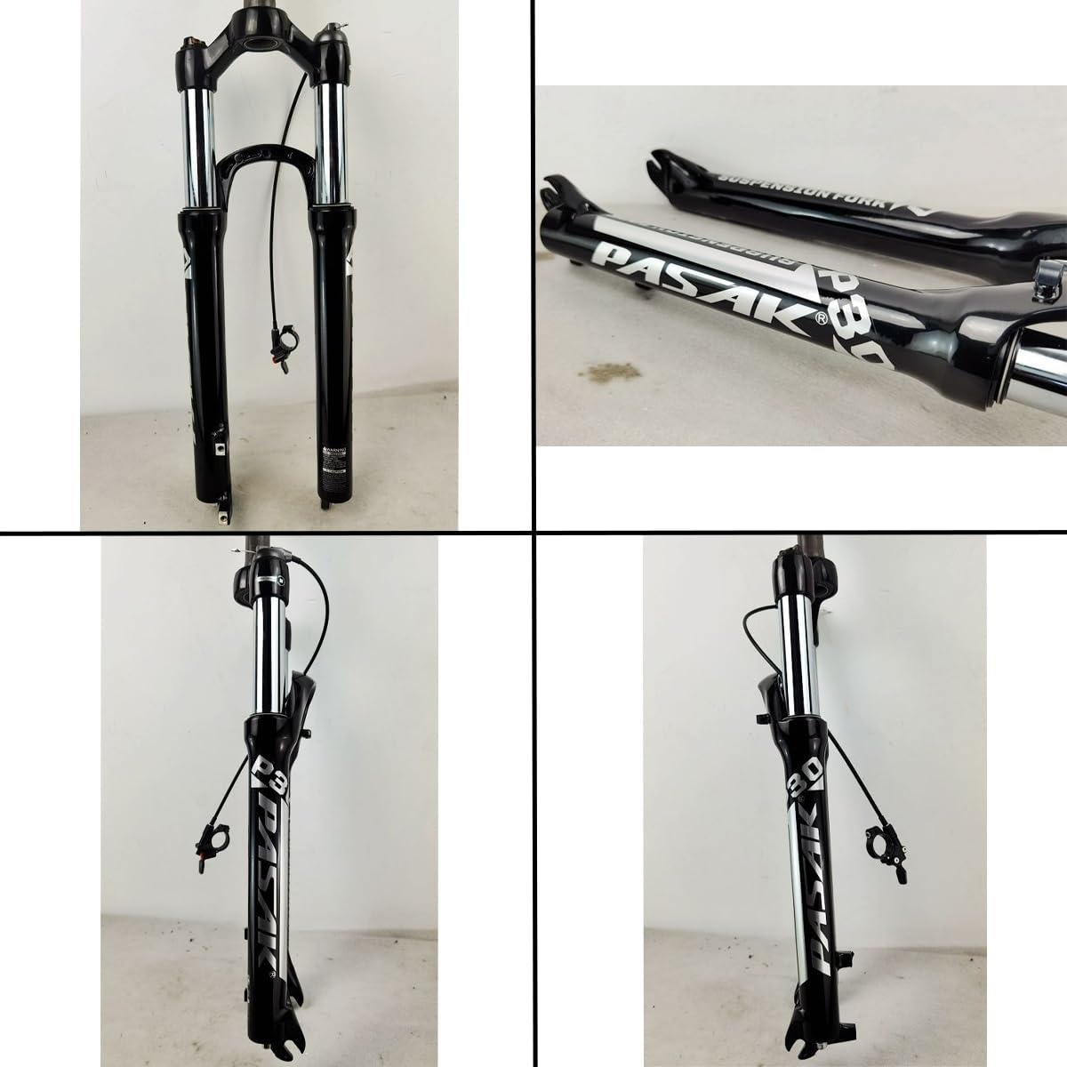 Forcella Anteriore per Bici elettrica 26 27.5 29 Pollici Mountain Bike Forcella Ammortizzata Interasse 100 mm 9 mm QR Tubo Dritto 1-1/8 Escursione 90 mm Freno a Disco DH AM XC