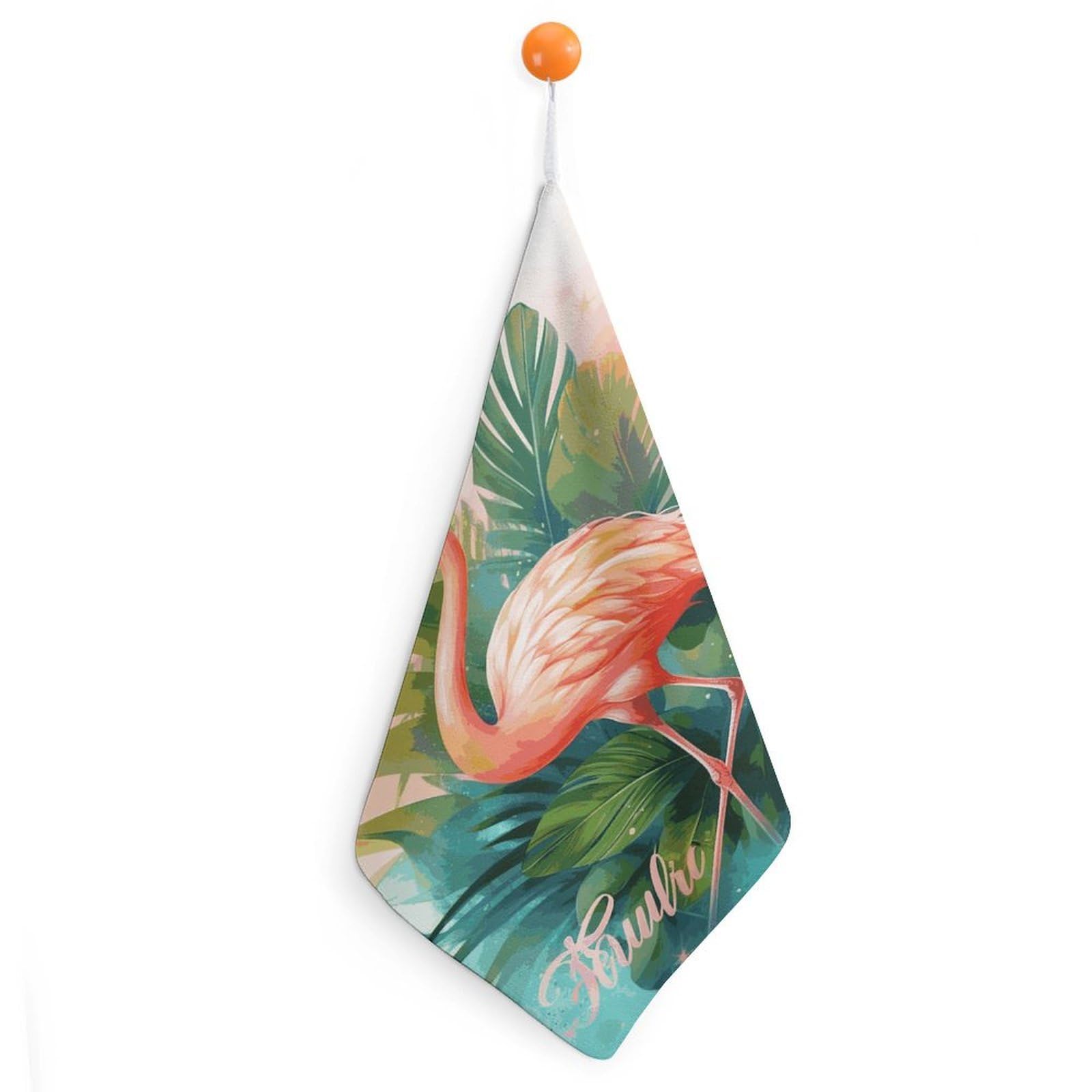 LDGSUPH Tropical Flamingo Hand Towels Fashion Hand Face Towel with Hanging Strap Absorbent Soft Decorative Towel Fade Resistant Cozy Face Cloths for Kitchen Gym Bathroom Towels 1PCS