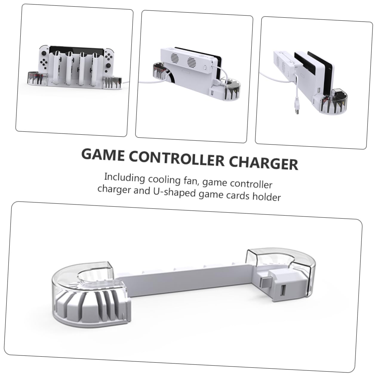 LIFKOME 1set Dock Di Ricarica Per Switch Oled Con Ventola Di Raffreddamento e Base Stazione Di Ricarica Per Gamepad e Conservazione Schede Di Gioco Con Copertura Trasparente
