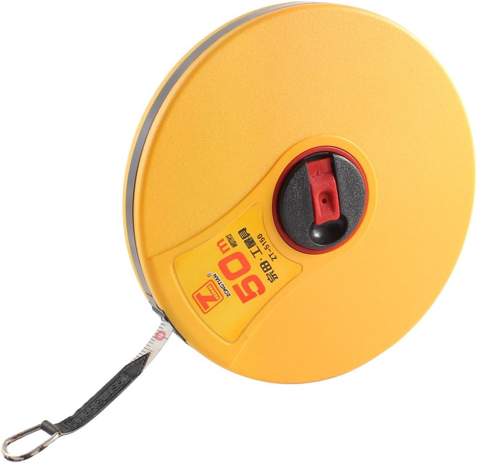 Round Shape Tools & Home Improvement Fibreglass Surveyors Measuring Tape Measure Tool Tape Measures Yellow 50M