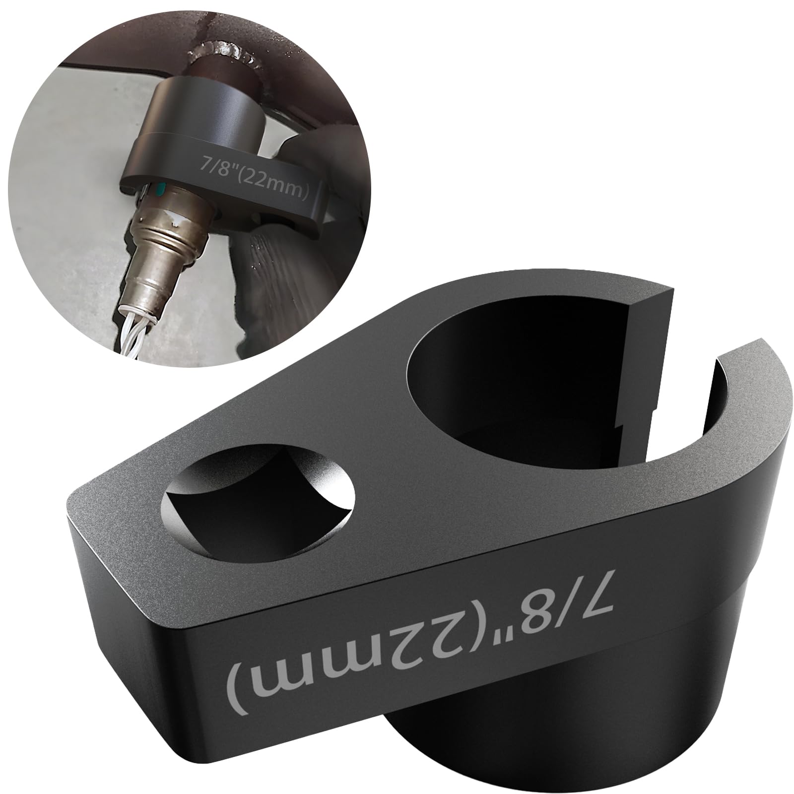 Sguuuwt Offset O2 Sensor Socket, 7/8-Inch (22mm), 3/8-Inch Drive, Slotted Wire-Saver Design, 50BV30 Alloy Steel with Black Oxide Finish, Universal Oxygen Sensor Removal Tool for Most Vehicles - oxygen sensor removers | Mubboo