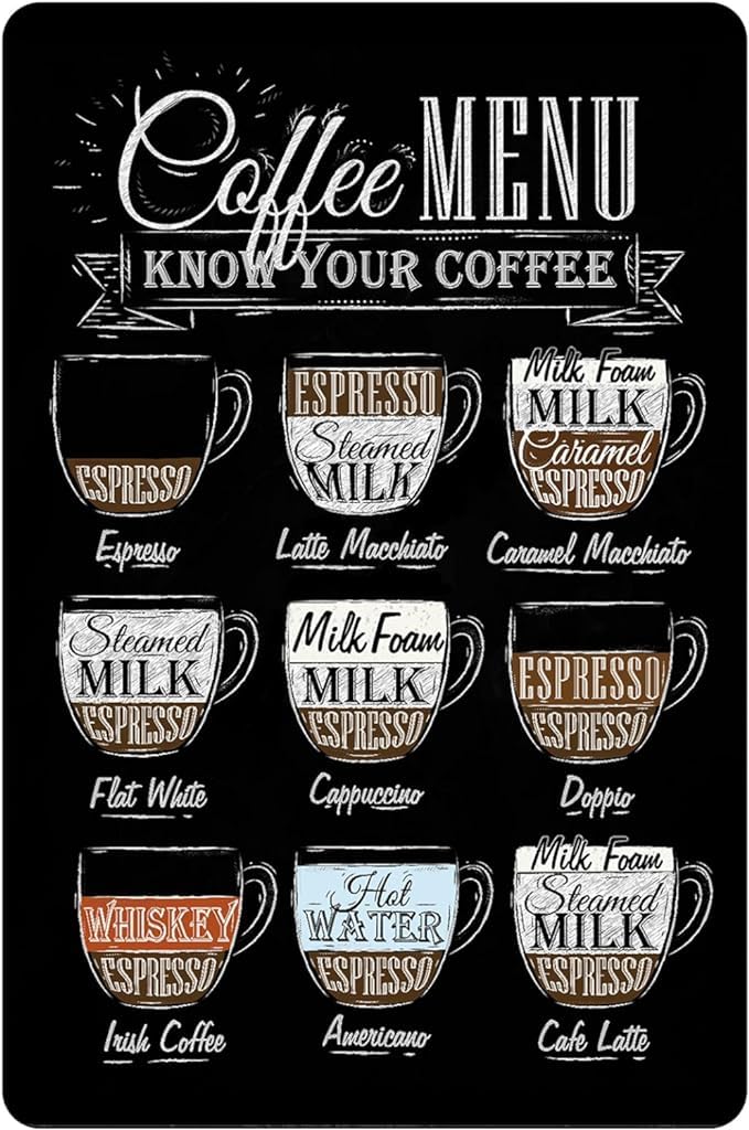 rayprint Coffee Bar Metal Sign Coffee Tin Sign Coffee Station Retro Vintage Signs Bar Wall Decor for Coffee Bar 6 X 8 Inch