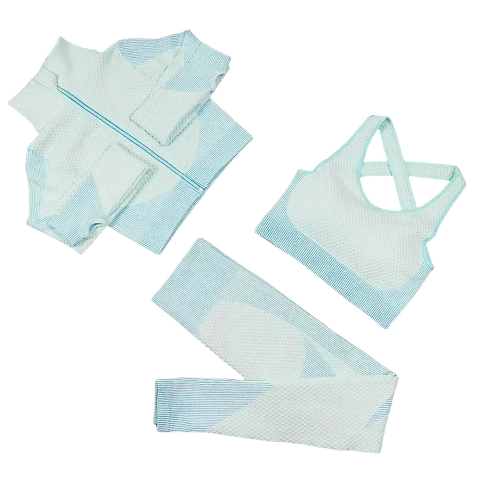 Shapewear bezszwowy zestaw do jogi z długim rękawem, damski strój sportowy, do studia fitness, odzież do biegania, 3 sztuki