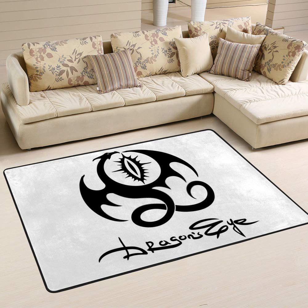 Tapis œil de dragon grand paillasson shaggy microfibre salon chambre