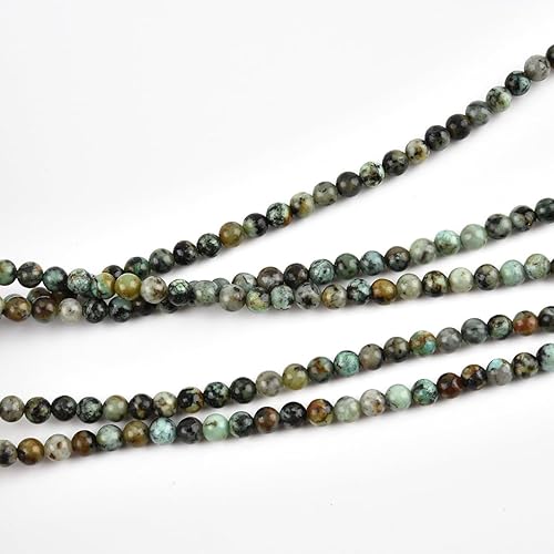 Miniatura 150 de Cuentas redondas naturales semipreciosas de piedra suelta para hacer joyas, brazaletes, collares Ojo de tigre rojo,Piedra de Yaxaita,Azul