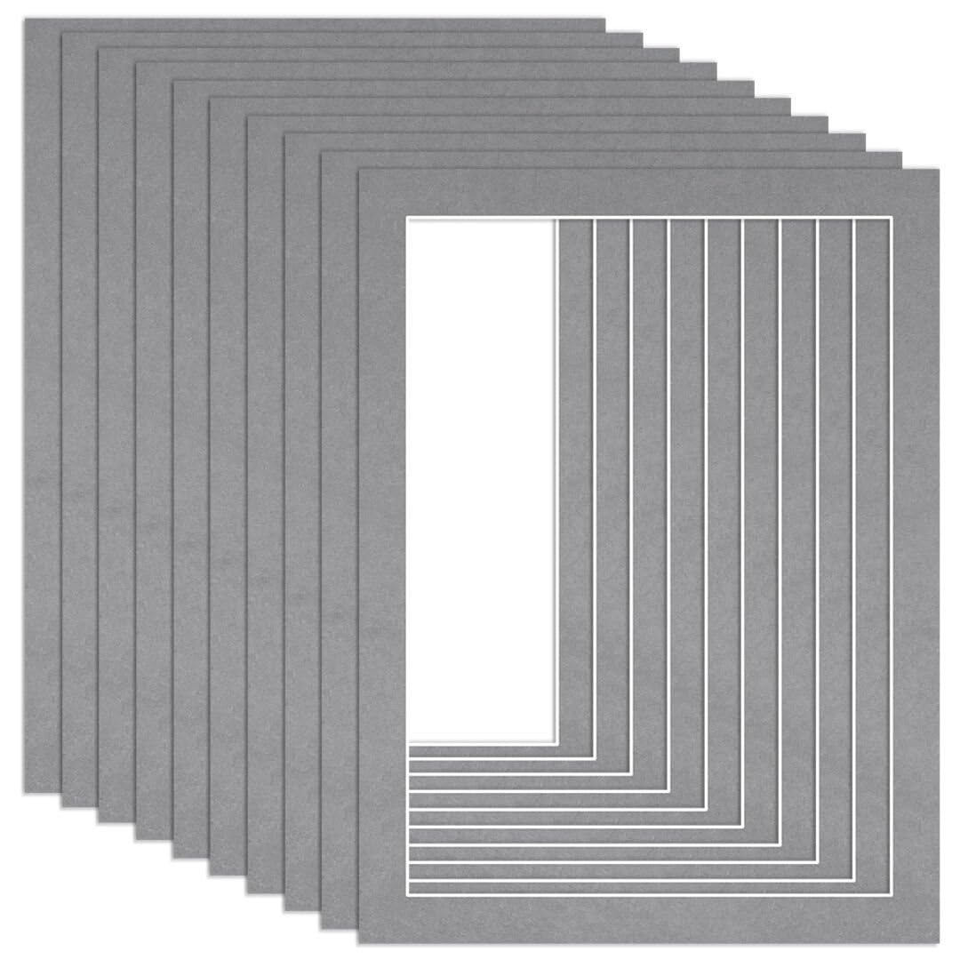 Procut Global 80x60cm Mid Grey Picture Mounts to Fit 70x50cm Aperture - Precision Cut Cardboard Photo Mount - Ideal for Frames, Prints, Artwork & Certificates - Sizes & Colours Available - 10 Pack — image 1
