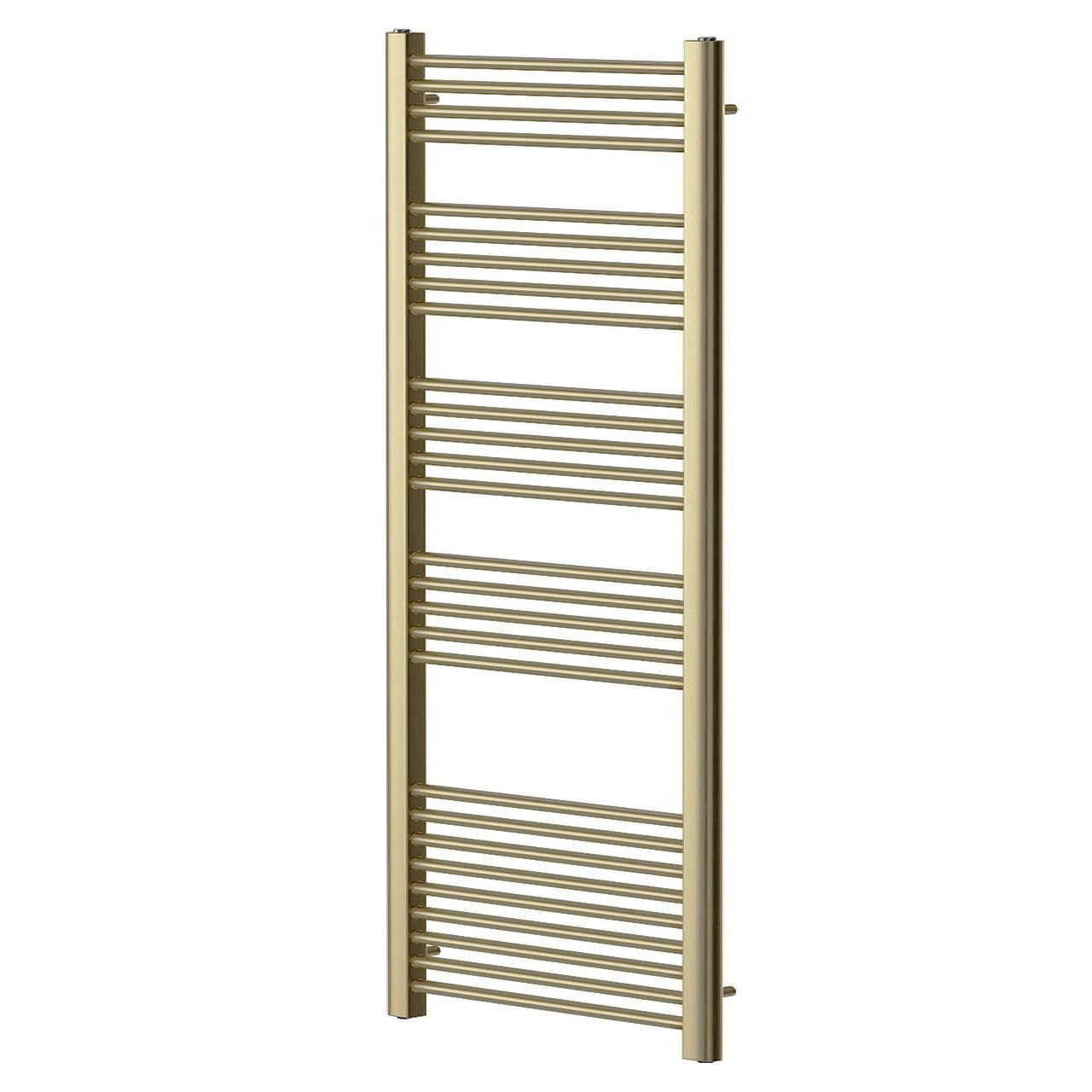 Greened House Brushed Brass Straight Heated Towel Rail 500mm Wide x 1600mm High Flat Central Heating Towel Radiator โ image 1