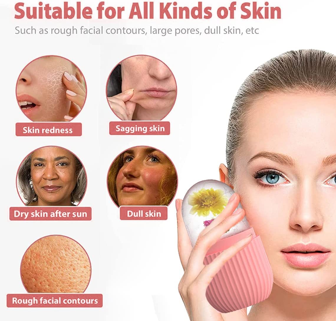 AMIFIT Silicone Ice Roller Massager: Rejuvenate Skin and Boost Circulation Naturally (Pink) 1