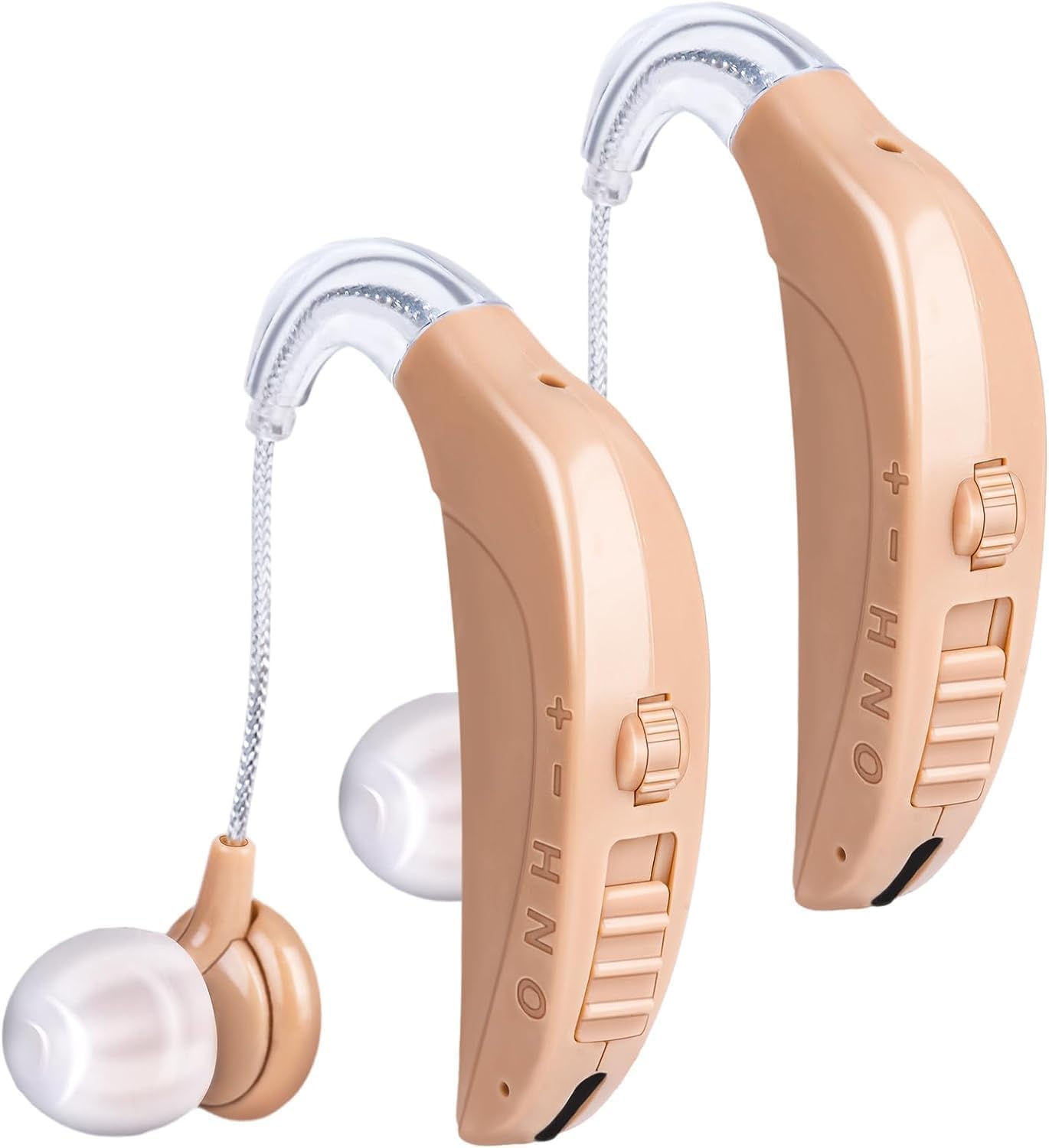 Hearing Aids for Seniors Rechargeable with Noise Cancelling, Hearing Amplifier for Severe Hearing Loss, Behind-The-Ear OTC Hearing Aid, 40H of Continuous Use,Volume Control-1 Pair
