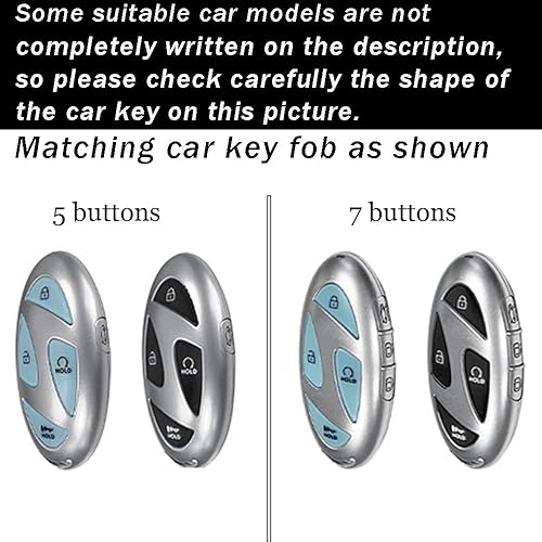 Miniatura 2 de ontto Funda para llavero de 7 botones compatible con llave inteligente Hyundai 2023, carcasa de TPU duradera para llave de automóvil, protección