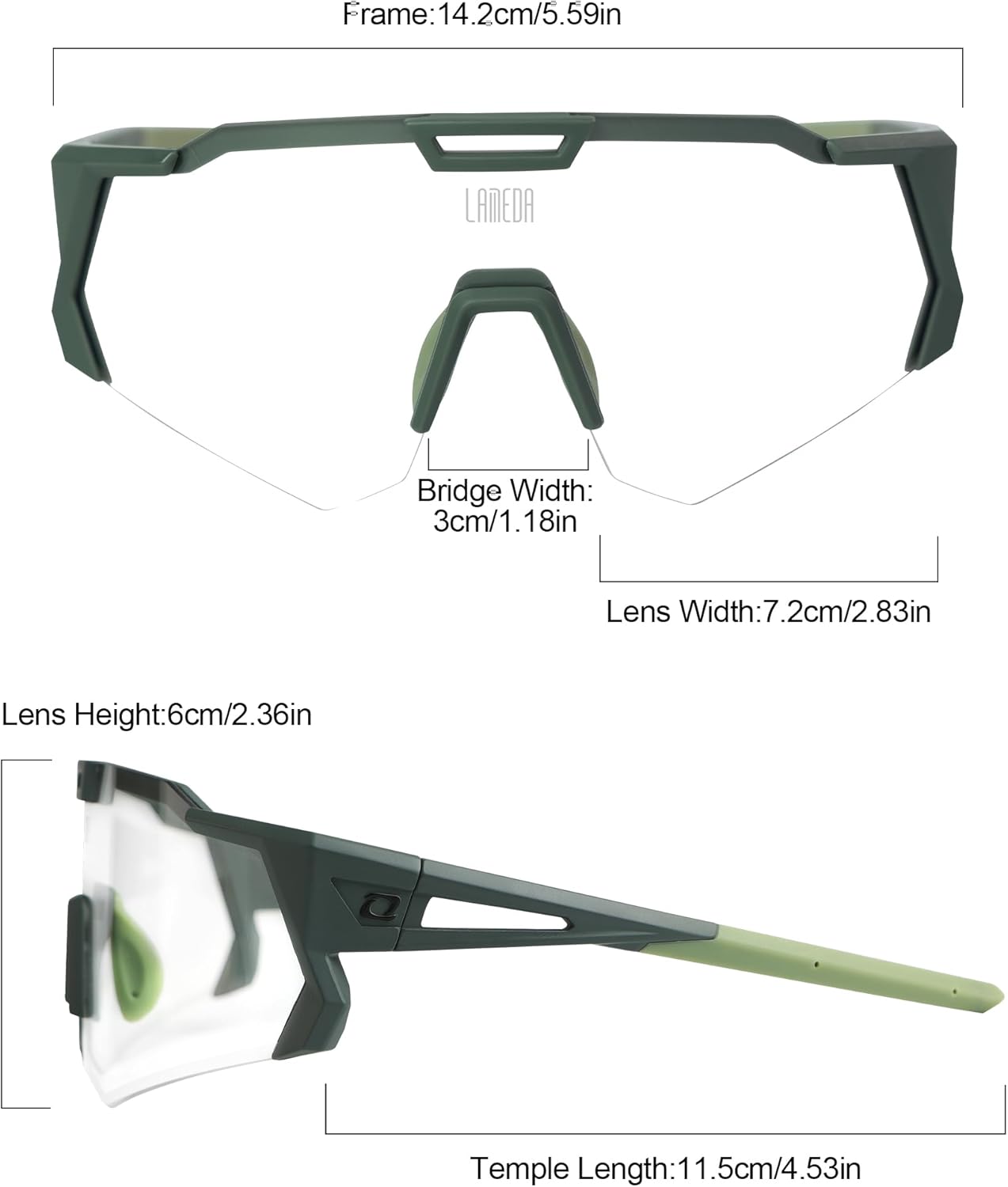 LAMEDA Photochromic anti-fog Sports Sunglasses for Men Women, UV 400 Protection Cycling Glasses Sunglasses for Biking Running