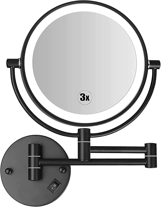 Home & Garden Bathroom Mirror Black 8" Magnifying Mirror For Bath