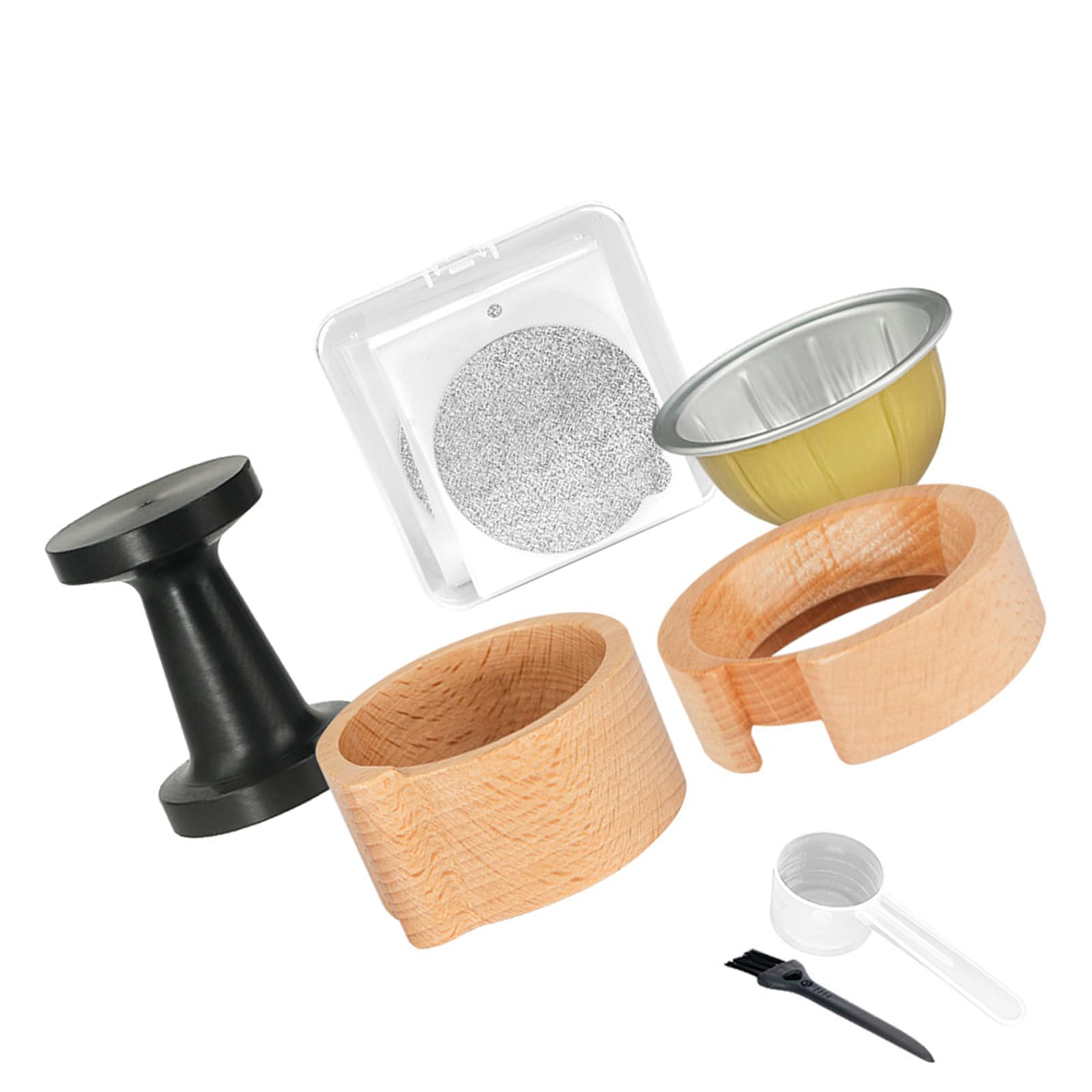 Kalttoy Coffee Pods Filler Set Simple to Use Coffee Tamper Pods Refill Accessory Refilling Tool Home Brewing Set