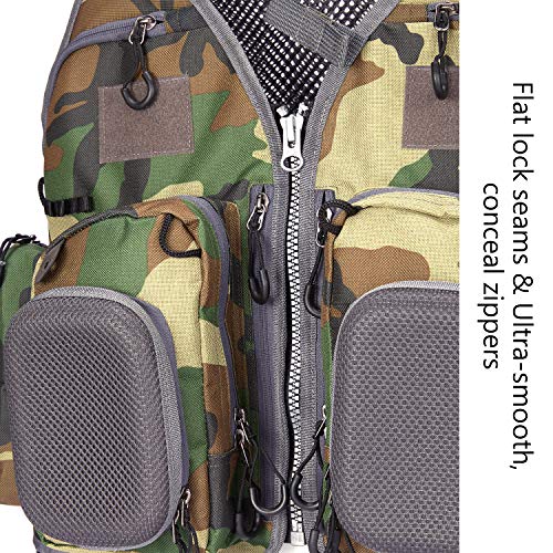 Image of BASSDASH Strap Fishing Vest Adjustable for Men and Women, for Fly Bass Fishing and Outdoor Activities