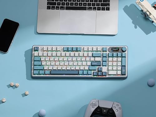 Miniatura 8 de RK ROYAL KLUDGE Teclado mecánico S98 con pantalla inteligente y perilla, montaje superior 96% teclado mecánico inalámbrico BT2.4GUSB-C,