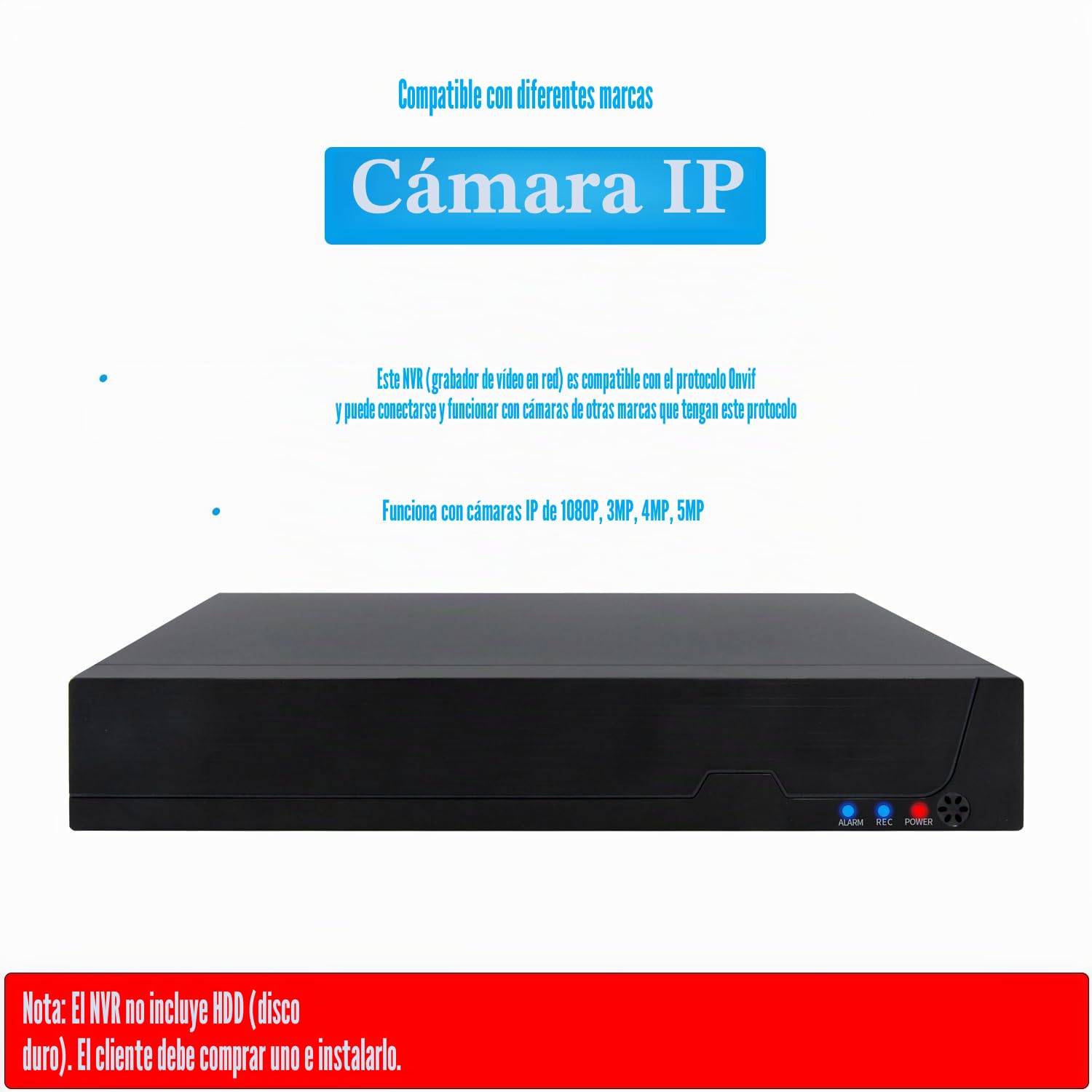 8ch PoE NVR, PoE Network Video Recorder (HD 1080p/3MP/4MP/5MP) para el Sistema Seguridad Vigilancia, 8 Canales sobre Ethernet para la Cámara IP, No incluir HDD (POE4008ES)