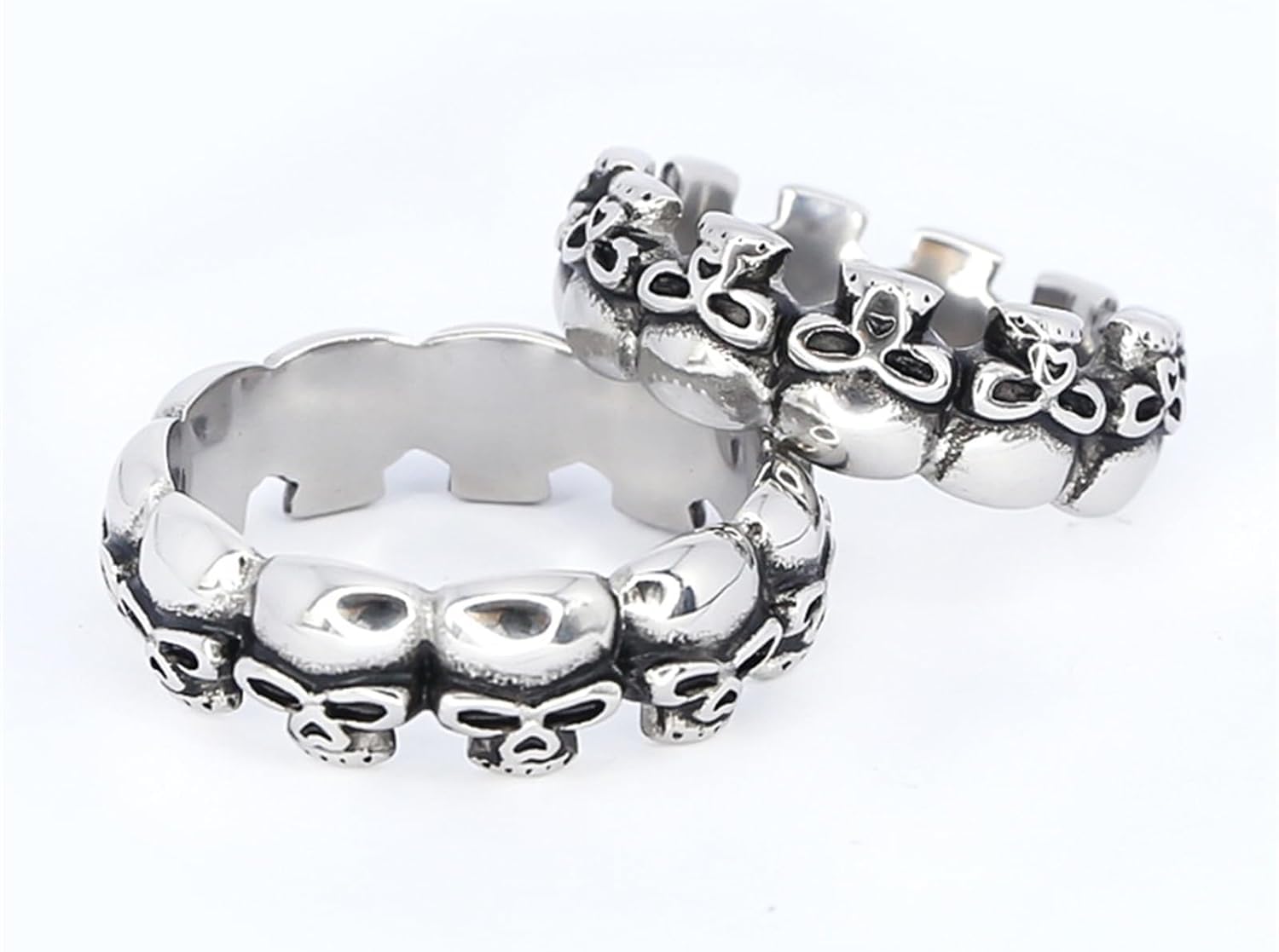 Metall Schädelform Cockringe Penisring Edelstahl Cock Ring Eichelring Vorhaut Glans Ringe Penis-Trainingsring Penis Eichel Verzögerung Ejakulation Intimschmuck Sex Spielzeug für Männer
