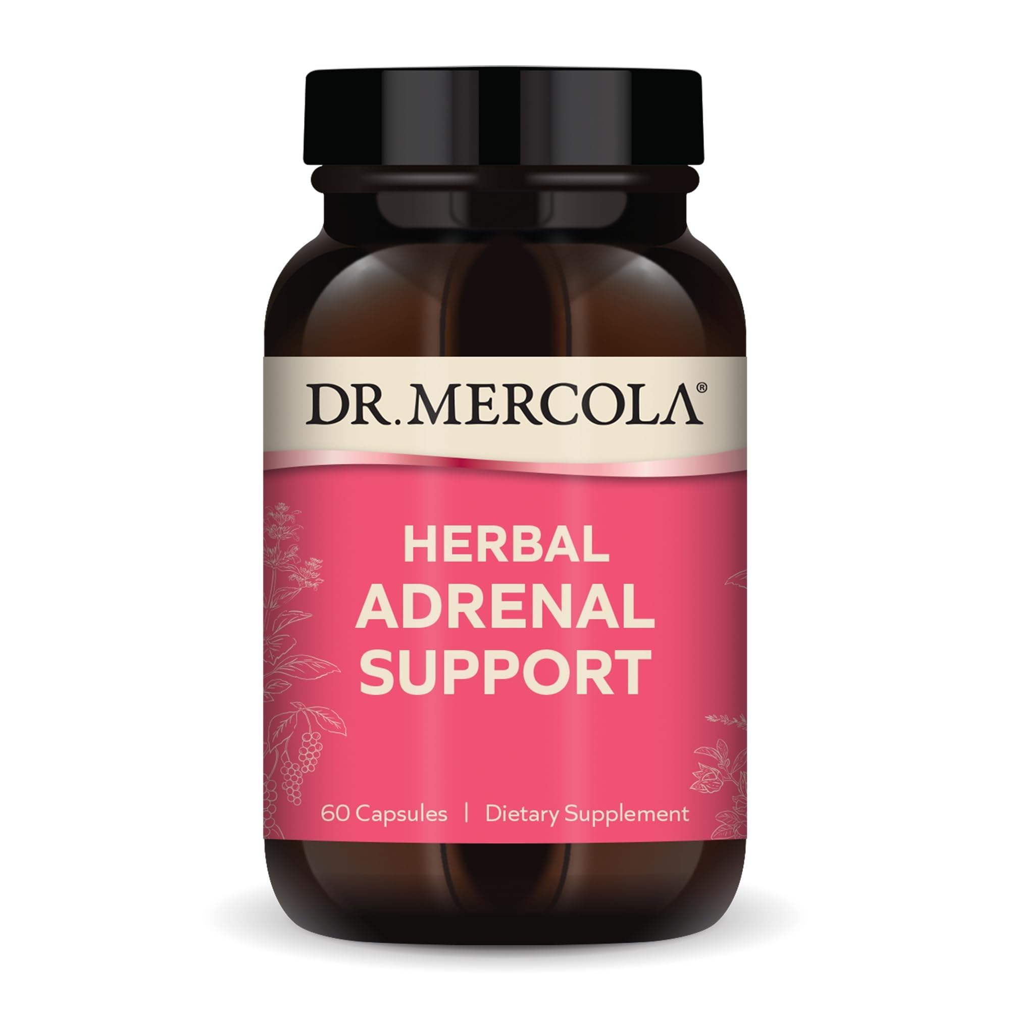 Dr. Mercola Herbal Adrenal Support, 60 Capsules (30 Servings) 60 Count (Pack of 1)