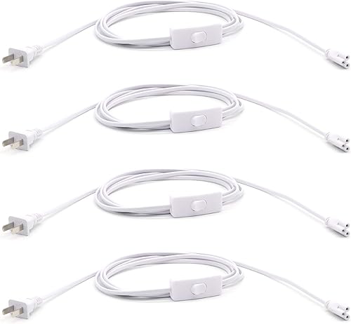 Cable de extensión de luz LED T5 T8 de 10 pies con interruptor de encendidoapagado, enchufe de EE. UU. para tubo LED integrado T5 T8, cable de