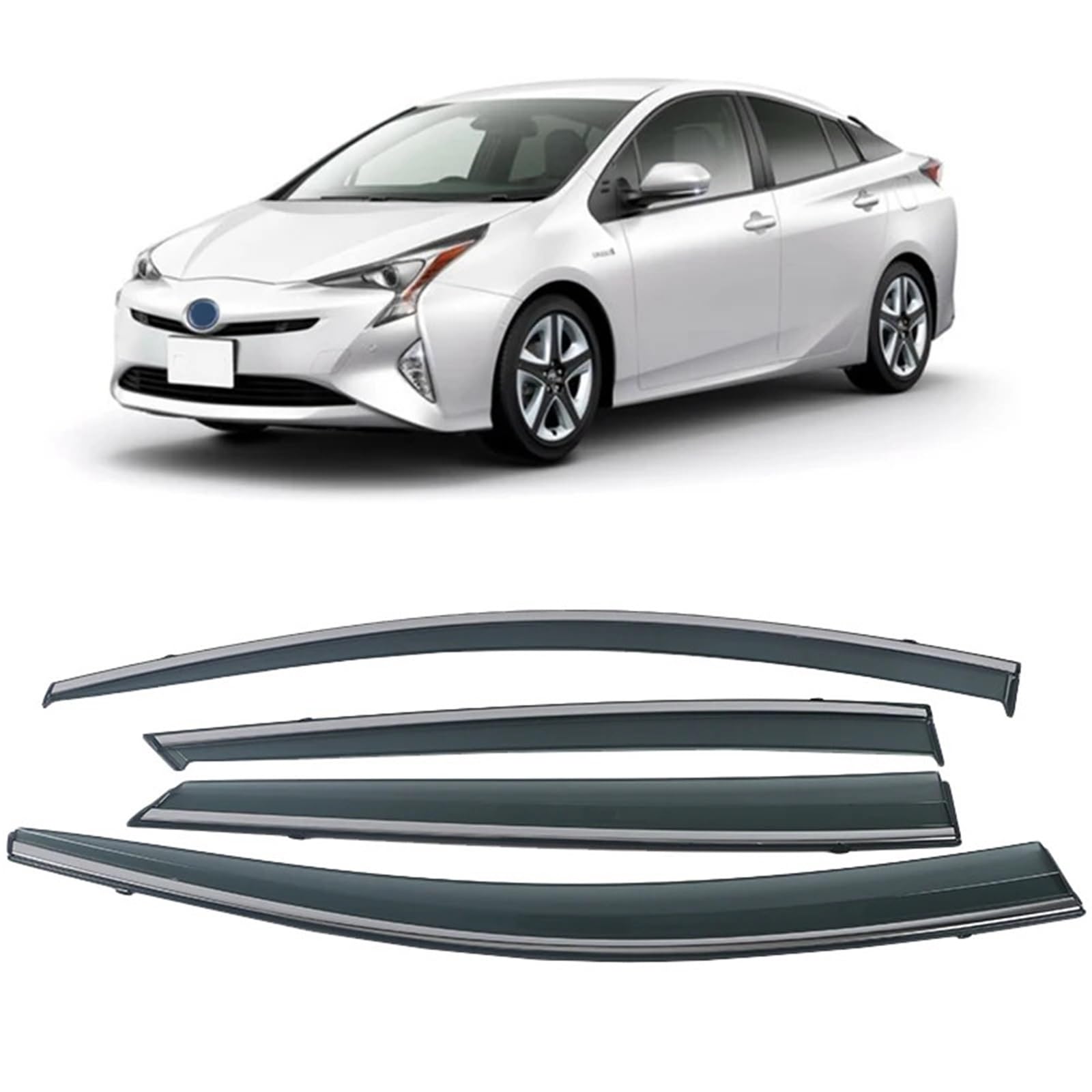 Car Wind Deflector Pasuje do Toyota Prius XW50 2016-2020 Osłona przeciwwietrzna Osłona wentylacyjna samochodu Drzwi boczne Szyba Osłona przeciwwietrzna