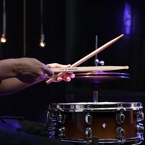 Miniatura 6 de AQJUNONG Baquetas, baquetas 5A, 12 pares de baquetas clásicas de madera de arce para niños y adultos, accesorios de percusión de instrumentos