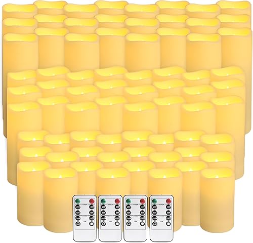 Miniatura 10 de pliadvbu Velas sin llama con control remoto, velas impermeables para exteriores e interiores para decoración del hogar, juego de 9 (2.2 pulgadas de