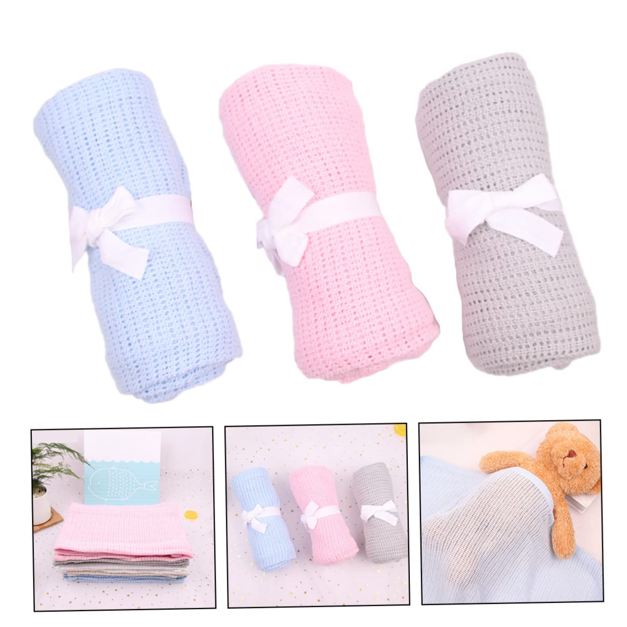 SUPVOX 3pezzi Coperta in Per Ragazzo Coperta Per Ragazzo Coperte Per Per Maschietti e Femminucce Adatte Per Passeggino e Culla