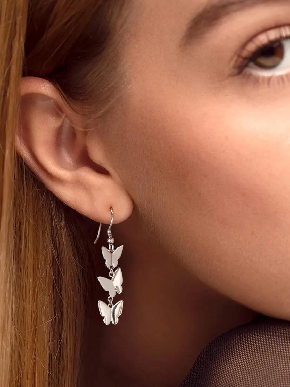 Silvora 925 Sterling Silver Butterfly Stud Earrings/Butterfly Wing Earrings, Dainty Butterfly Earrings for Women, Come with Box - Image 2