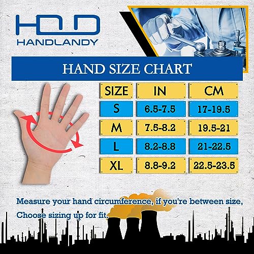 Image of HANDLANDY Mens Work Gloves, Flexible Utility Working Gloves, Touch Screen Outdoor Yard Gloves (Yellow-orange, Medium (Pack of 1))