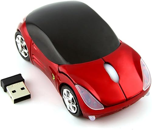 Miniatura 7 de Usbkingdom Ratón inalámbrico de 2.4 GHz, con forma de coche deportivo 3D, ergonómico, con receptor USB, para PC, portátil, computadora, mujeres,