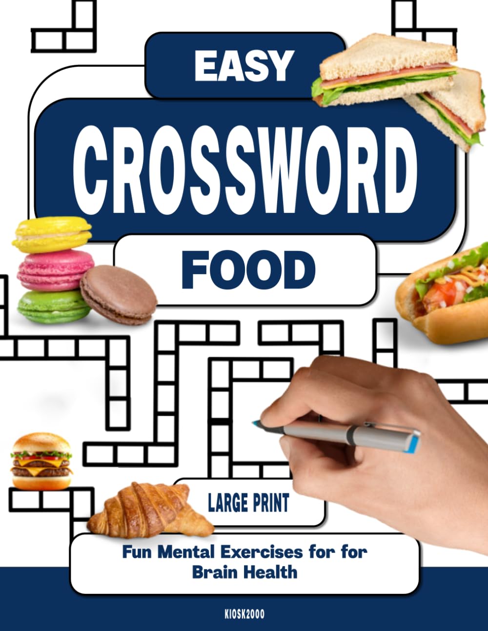 Food Easy Crossword Puzzle Book for Seniors with Dementia: Fun Mental Exercises for Seniors for Brain Health