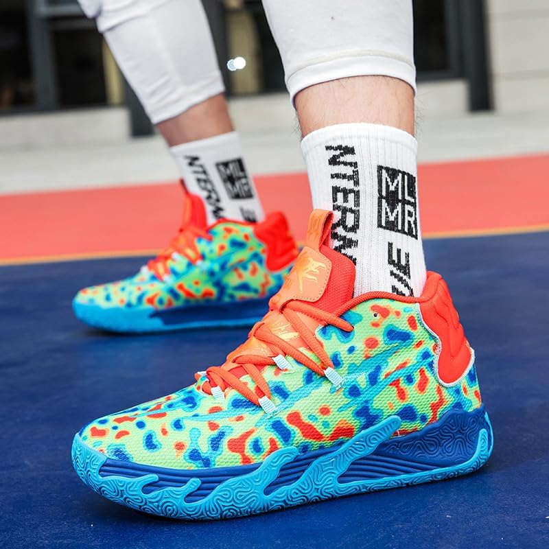 Womens Mens Basketball Shoes Breathable Fashion Colorful High Top Non Slip Outdoor Sport Sneakers for Woman Man Fitness Training Athletic - Image 4