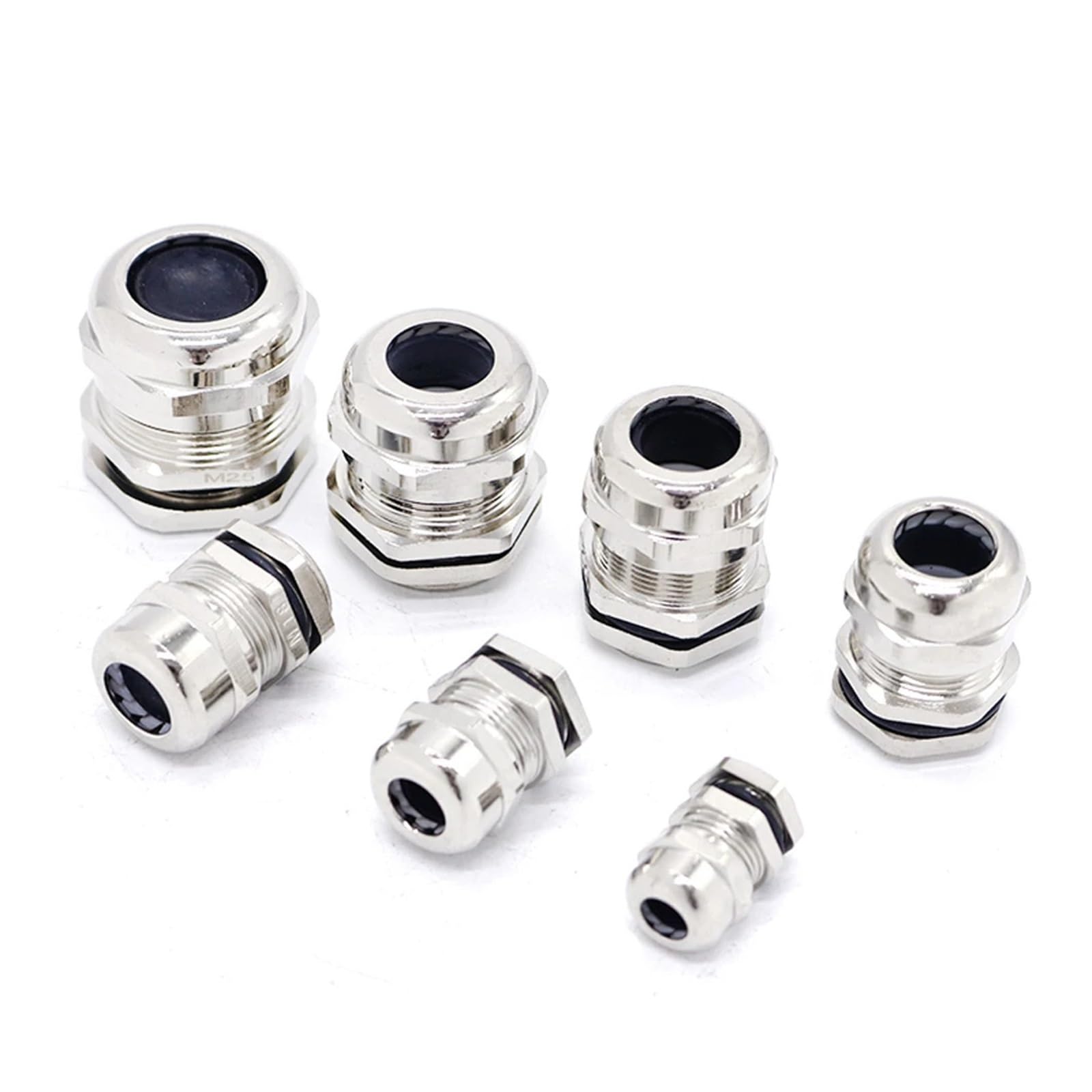 Prensaestopas de latón niquelado, resistente al agua, IP68, 1/4", 3/8", 1/2", 3/4", 1", NPT, macho, roscado for cables 3-6,5 mm y 4-8(1-1/2")
