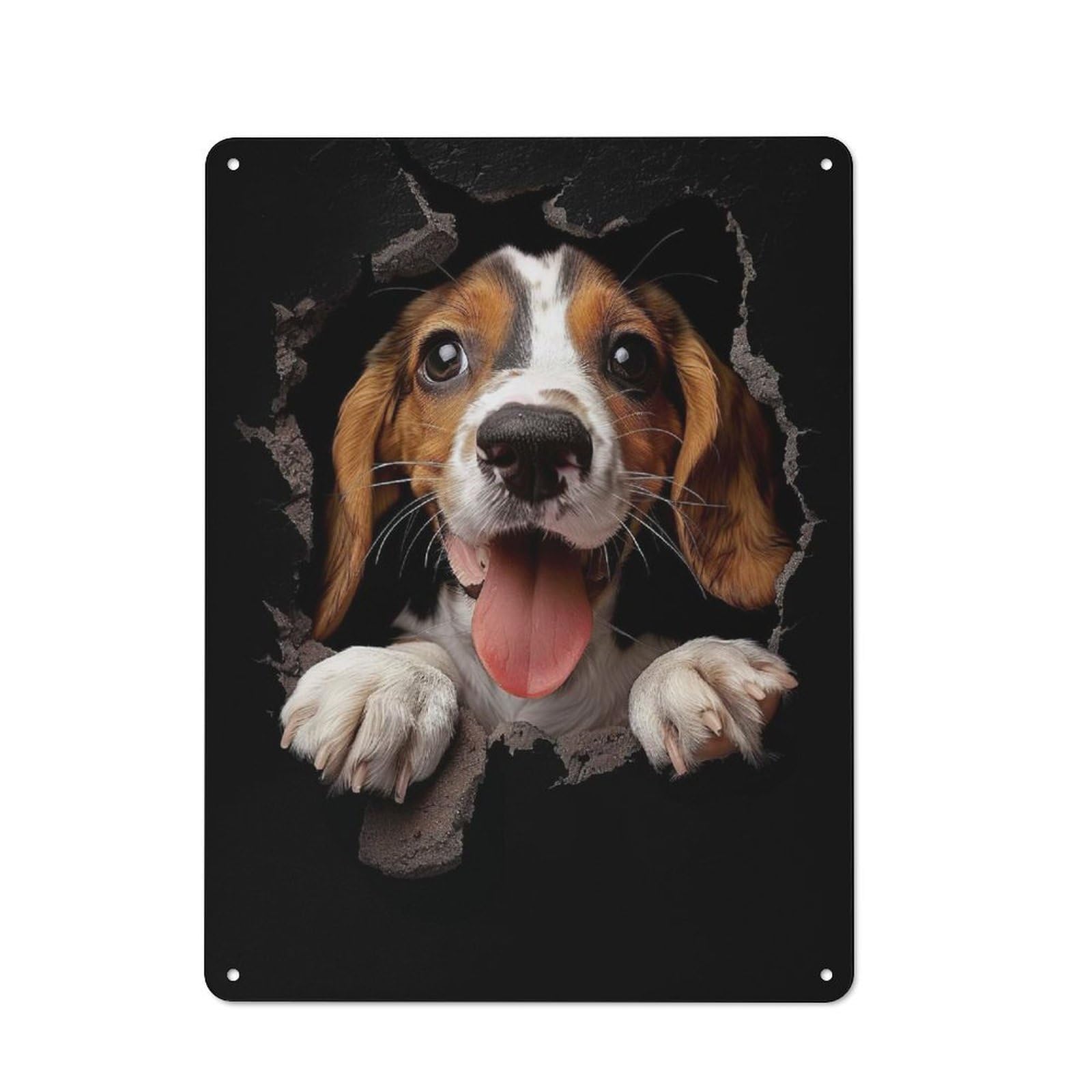 Junmoney English Foxhound Rustic Metal Plaque 40X30cm For Man Cave Or Games Room, A Decorative Christmas Gift For Man Cave Decor Fans