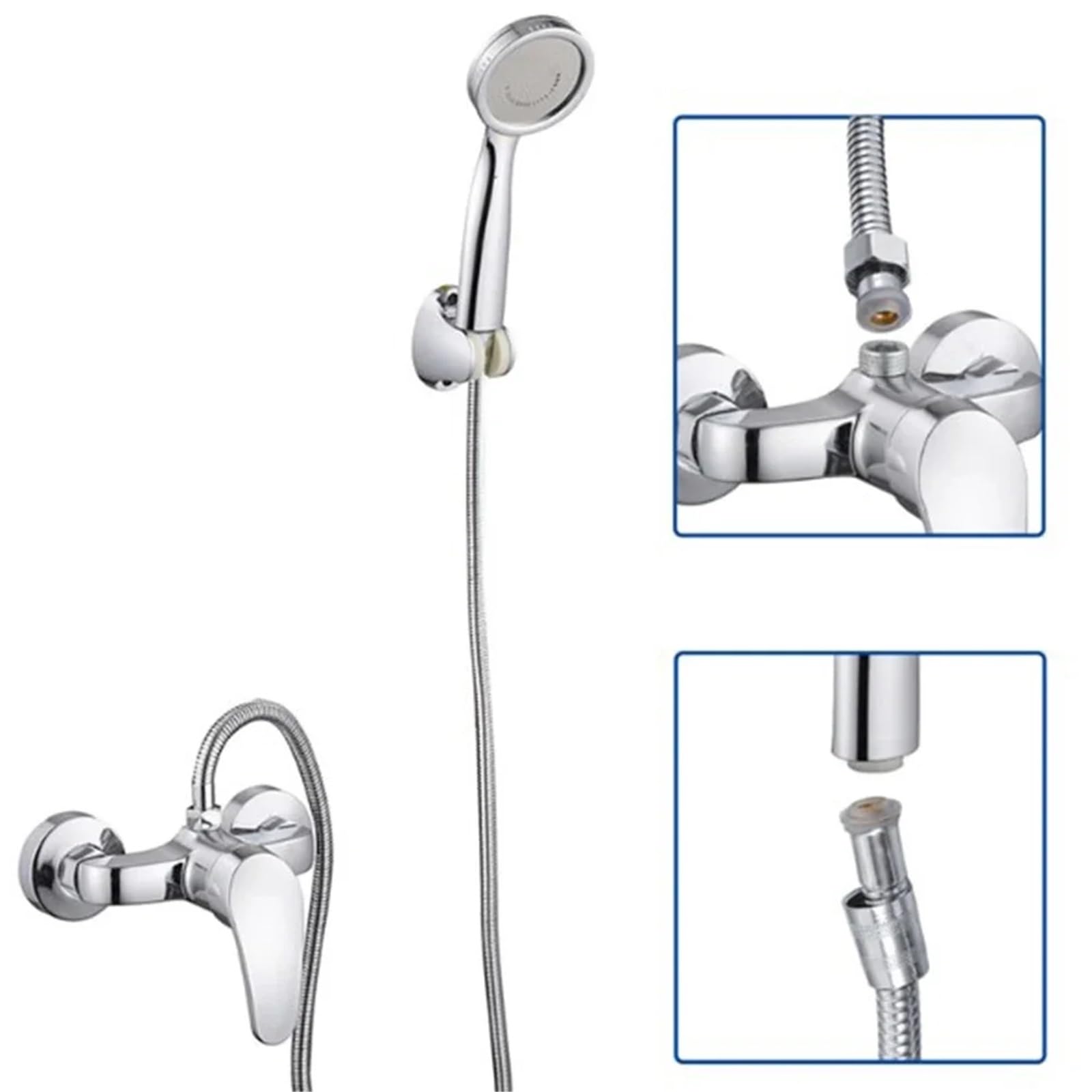 Manguera de ducha de acero inoxidable, larga, for baño, extensión de manguera de agua, tubería de plomería, cabezal de ducha, accesorios de baño, herramientas,Brazo extensible para ducha