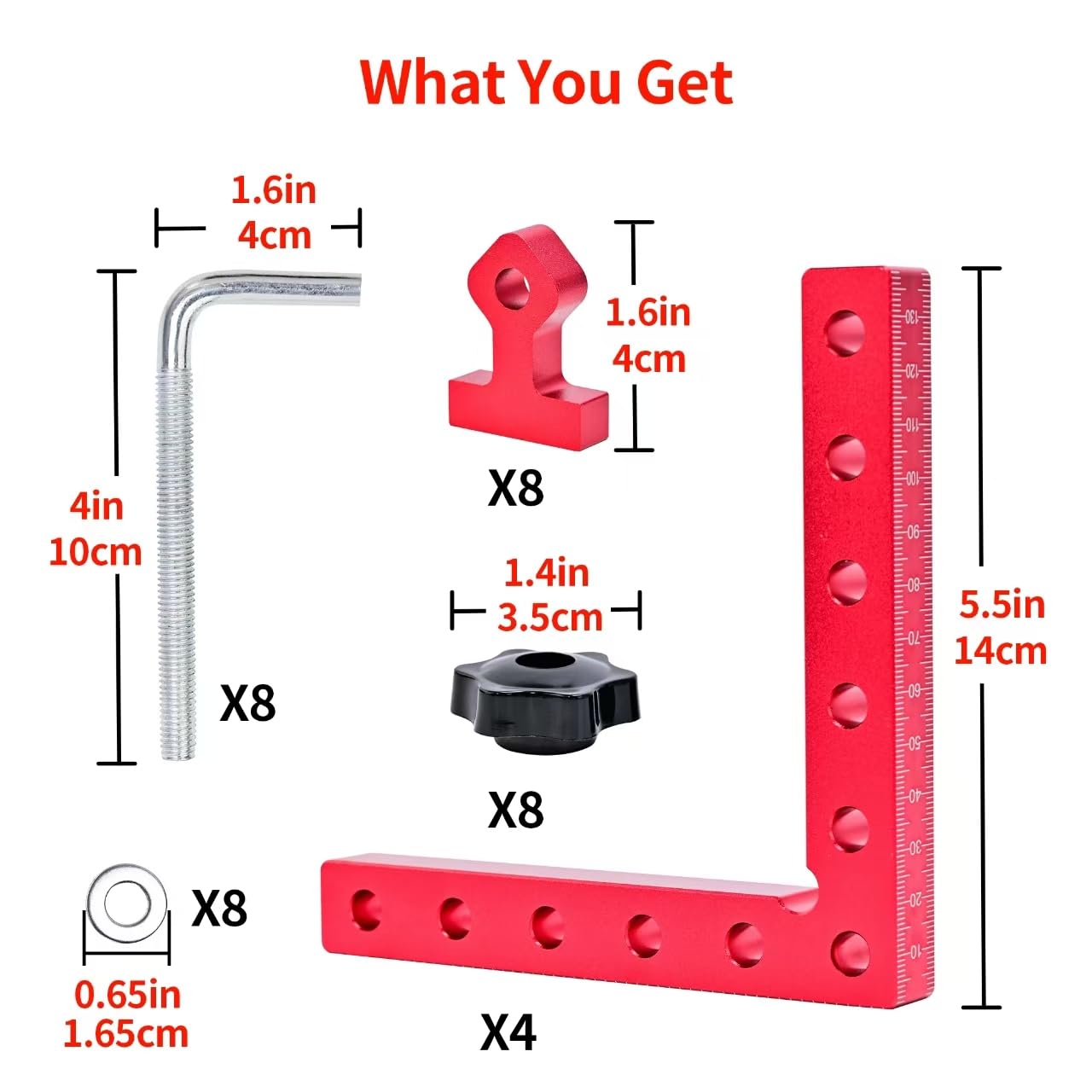 Wood clamps,90 Degree Right Angle,corner clamps for woodworking,4 Pack 5.5