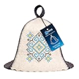 SHSH trade group Sauna Hat Wool Embroidered Ukrainian Ornament Vyshyvanka - Banya Hat for Men Sauna Cap for Women Wool Sauna Hat for Women, Blue