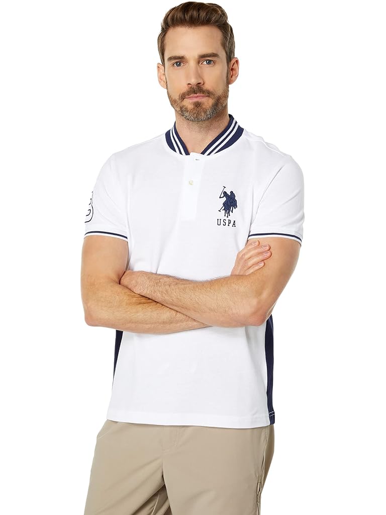 U.S. POLO ASSN. Slim Fit Baseball Collar Pique Knit Shirt