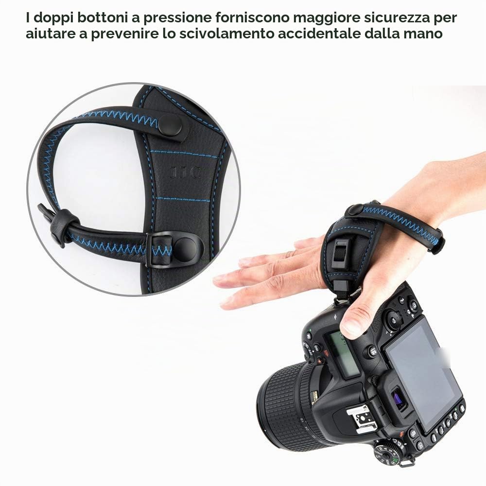 JJC Impugnatura con cinghia da polso per fotocamera DSLR (con piastra tipo Arca)