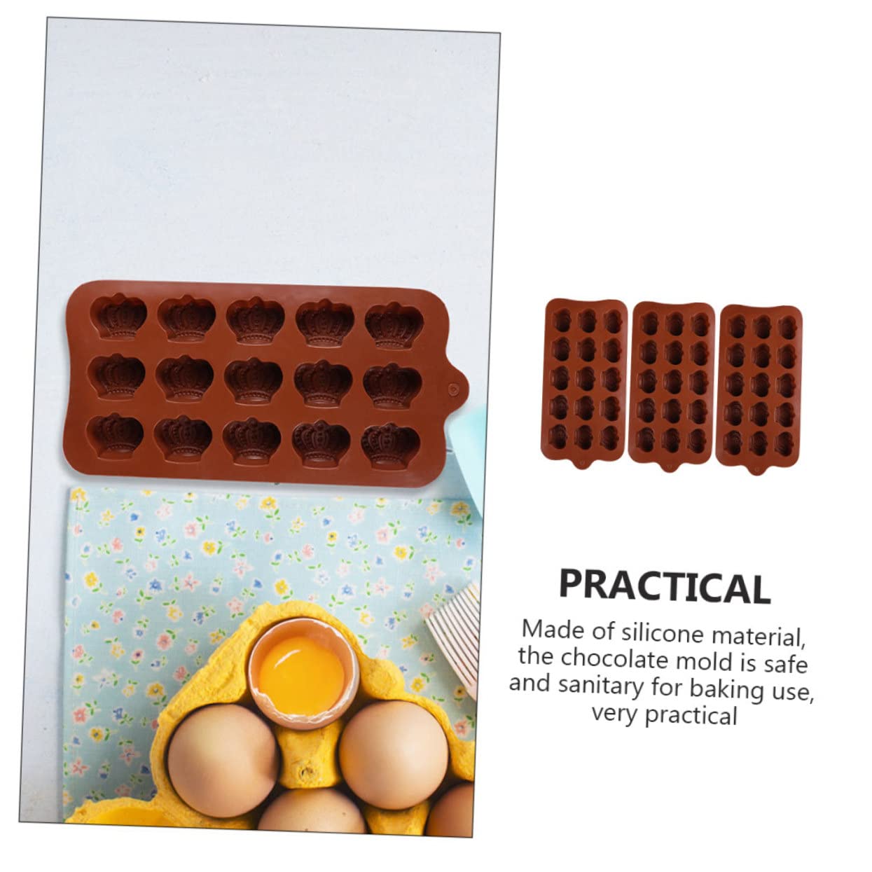 Lot De 3 Petits Moules À Chocolat En Silicone Pour Bonbons Outils De Cuisson 3 Pièces X 3