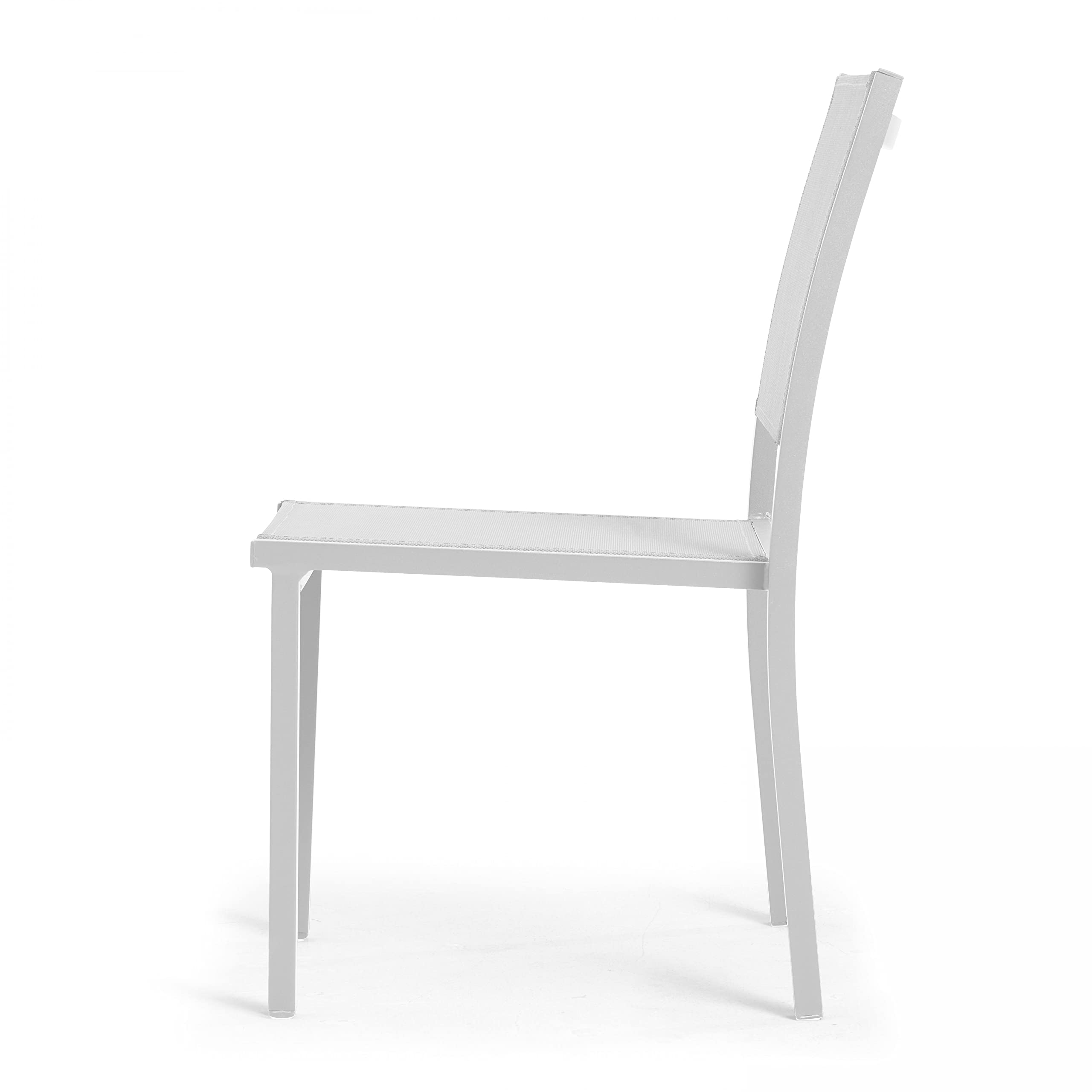 Oviala Lot de 2 chaises de Jardin Aluminium et textilène Blanc