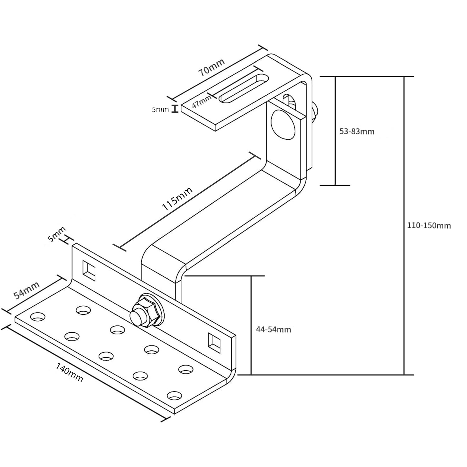 8X Dachhaken 3-fach verstellbar Edelstahl PV Photovoltaik Solar Montage Solarpanel Dachhalterung Dachhalter Solar Solarmodul befestigung set Dach Halterung Dachhacken Haken roof hook 115mm
