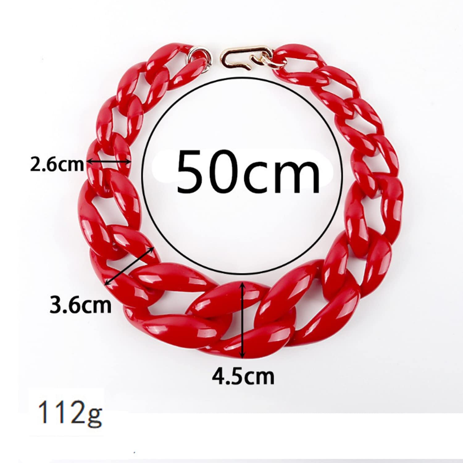 ESNY Girocollo a Catena in Acrilico Grosso Esagerato, Collana con Dichiarazione a Maglia Opaca in Resina, Gioielli di Moda con Colletto a Catena Clavicola Fatto a Mano Black