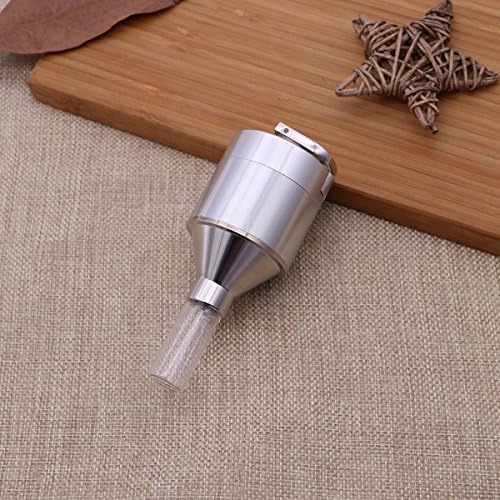 BESTOMZ Powder Grinder Metal Hand Spice Grinder with Glass Bottle