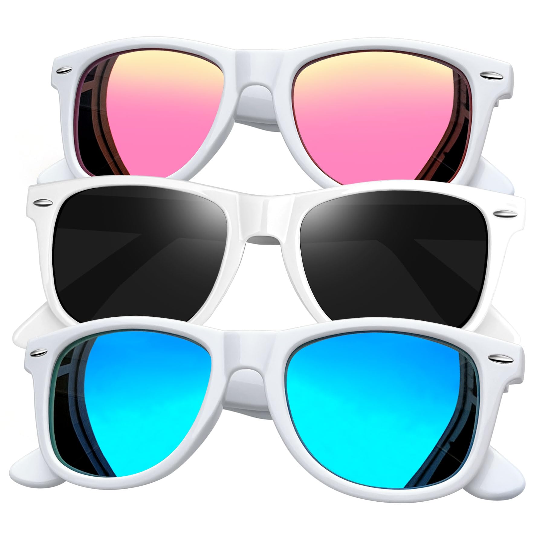 3 Pack Square Sunglasses Polarized UV Protection