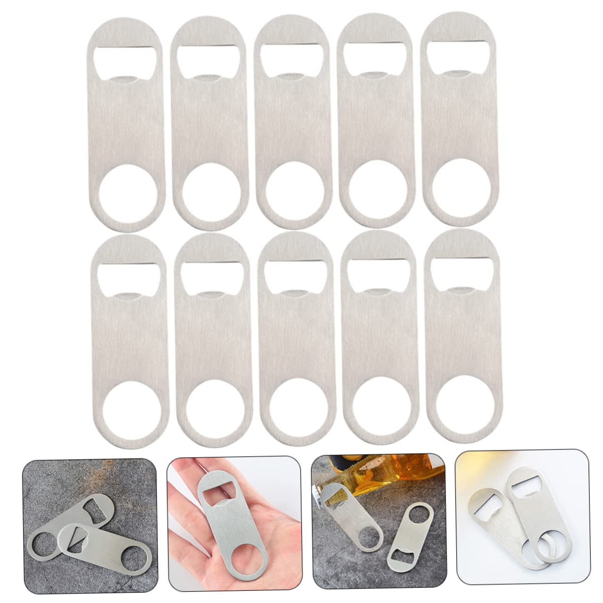 PRETYZOOM 5 Sätze Flaschenöffner Küchenhelfee Bier Öffner Tragbarer Bieröffner Bar Accessories Beer Opener Soda-öffner Getränkedosenöffner Getränkeöffner Rostfreier Stahl 10 Stück * 5