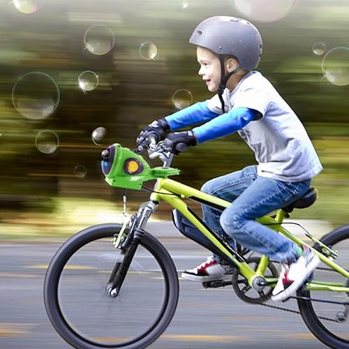 Miniatura 5 de ibasenice Bicicleta eléctrica para niños, juguetes para exteriores, máquina de burbujas para niños, máquina de burbujas para exteriores, máquina de