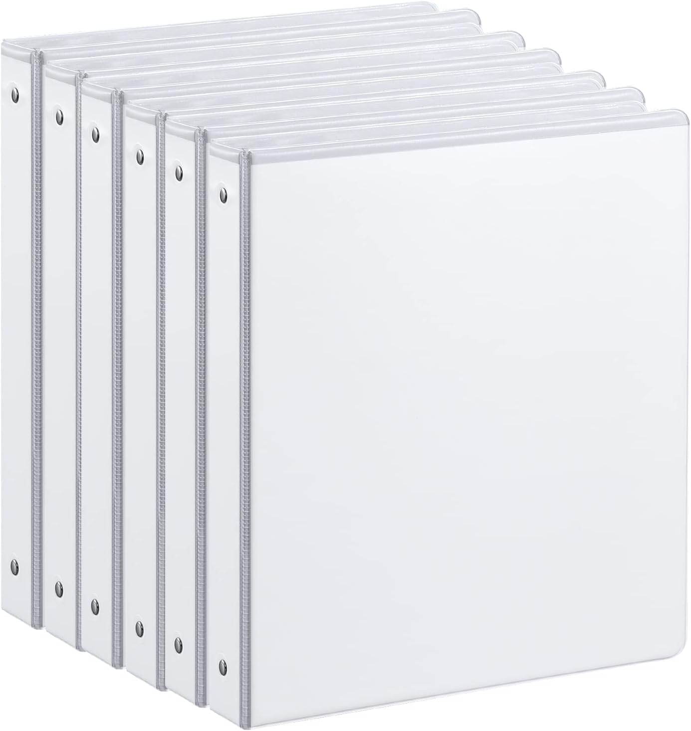 1-inch 3 Ring Binder with 2 Pockets, 1'' Basic Binders Holds US Letter Size 8.5'' x 11''for Office/Home/Back to School, 6 Pack