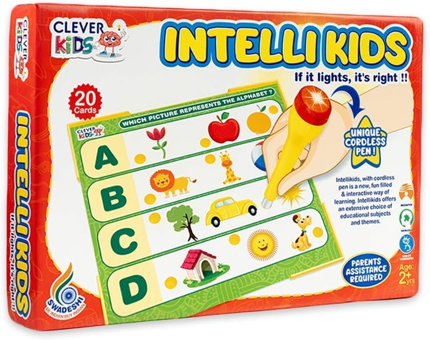 Game Phactory A Perfect Electro 10 Double Sided Printed Cards Game Intelli Kids. Learn About Alphabet, Numbers, Colors, Shapes, Objects, Animals & Much More.